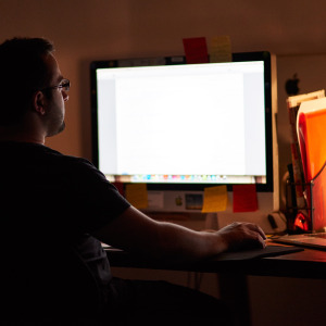 man at computer