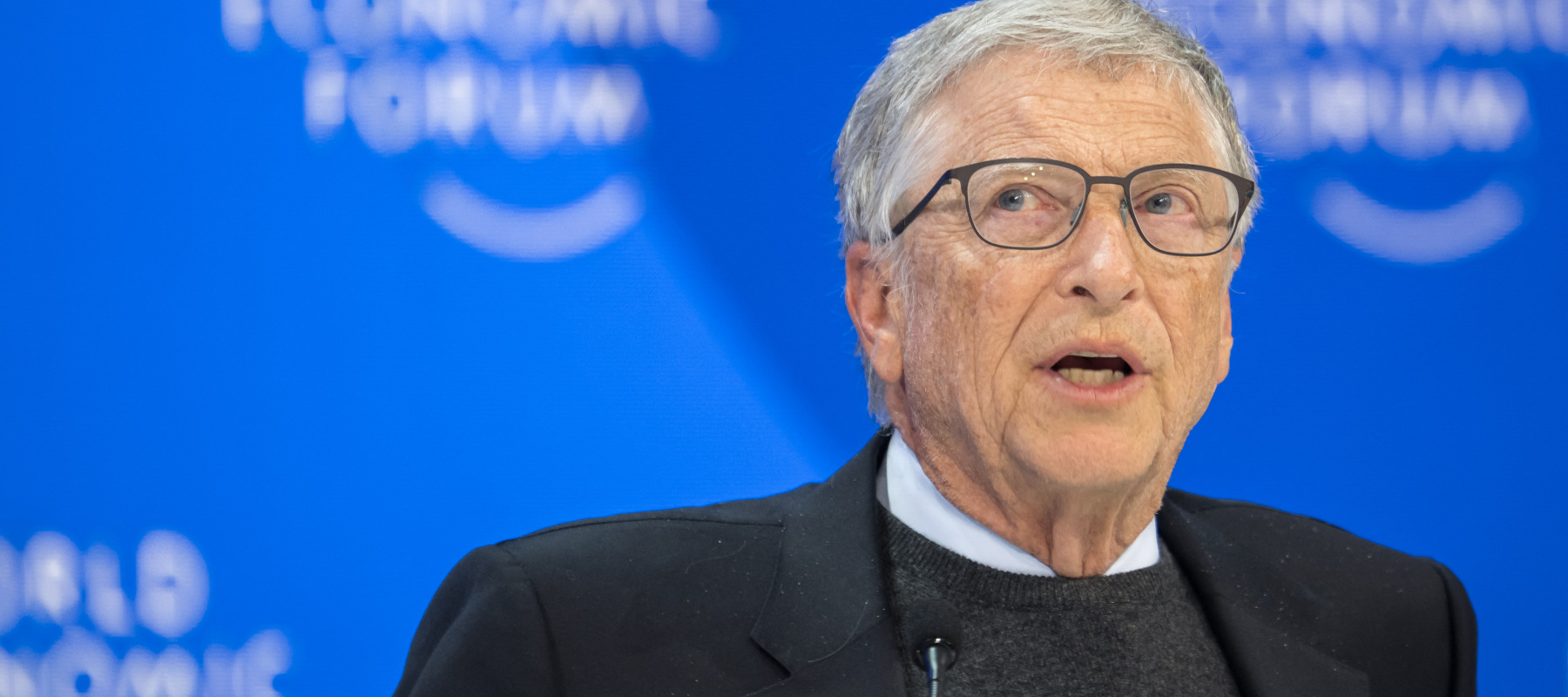 Microsoft co-founder Bill Gates attends a session at the World Economic Forum.