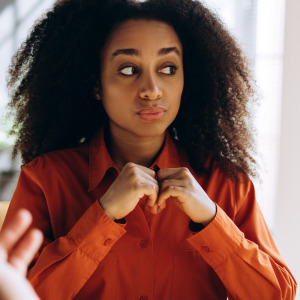 Woman in a job interview