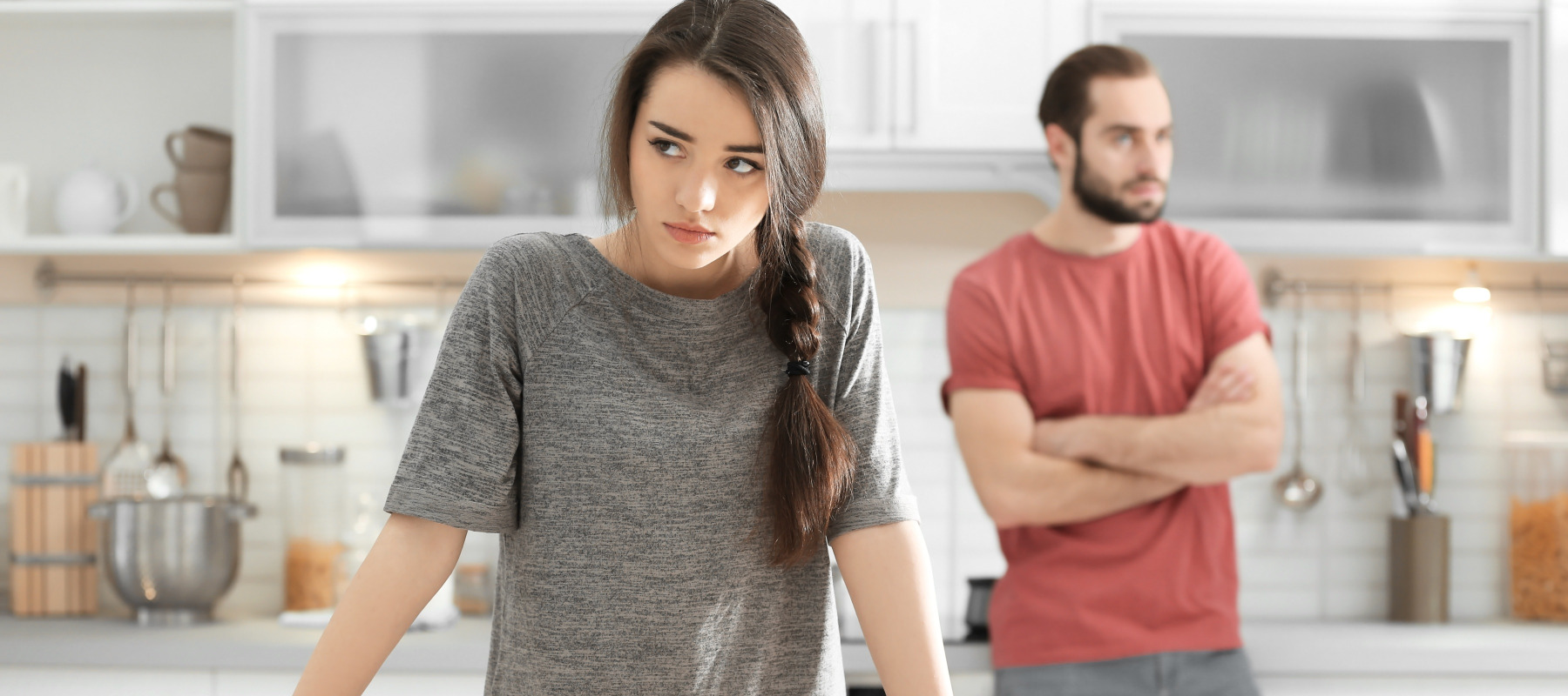 A man and woman having a disagreement