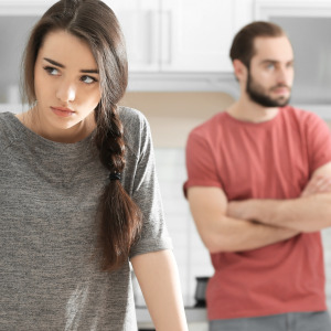 A man and woman having a disagreement