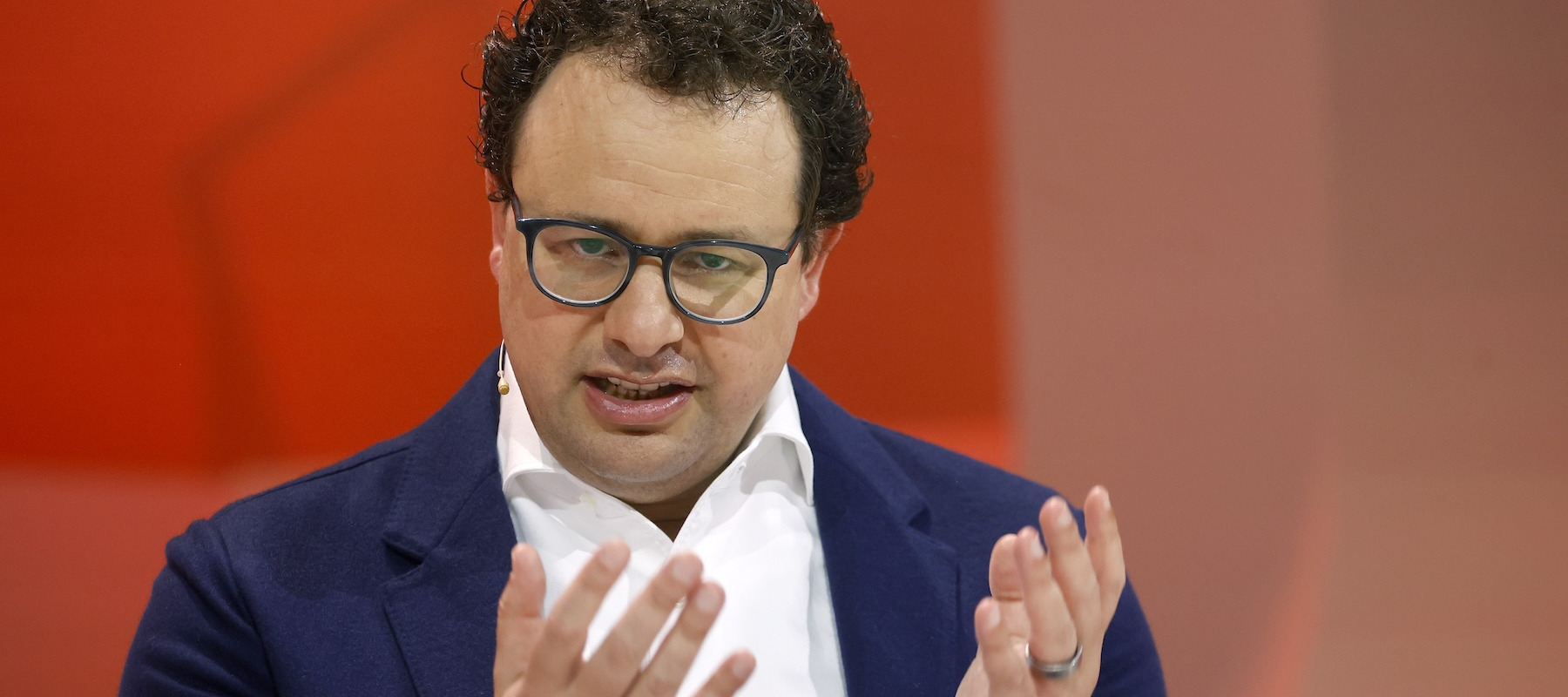 Co-founder and CEO of Anthropic, Dario Amodei, speaking at an event in Paris.
