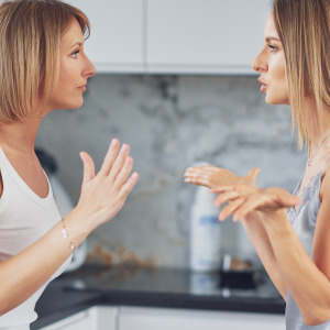 Two women arguing