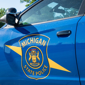 A photo of a Michigan police car