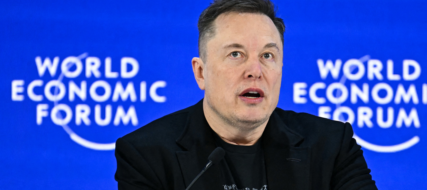 CEO of SpaceX and Tesla, South African-Canadian-US businessman Elon Musk speaks during the World Economic Forum (WEF) annual meeting in Davos.