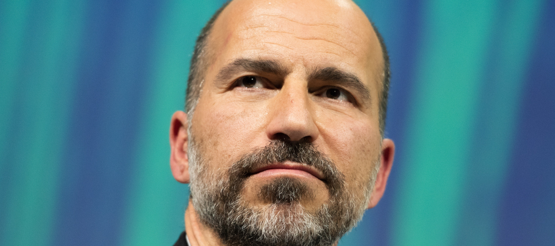 A close-up shot of Uber CEO Dara Khosrowshahi