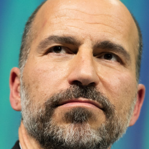A close-up shot of Uber CEO Dara Khosrowshahi