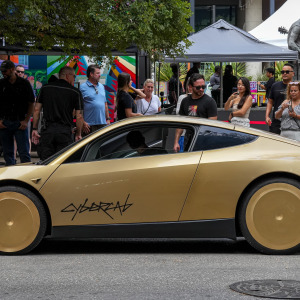 A photo of a Tesla Cybercab
