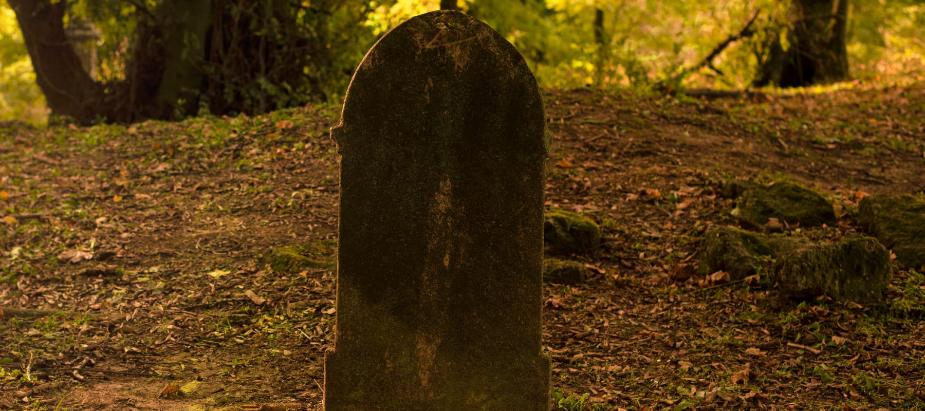 A photo of a tombstone