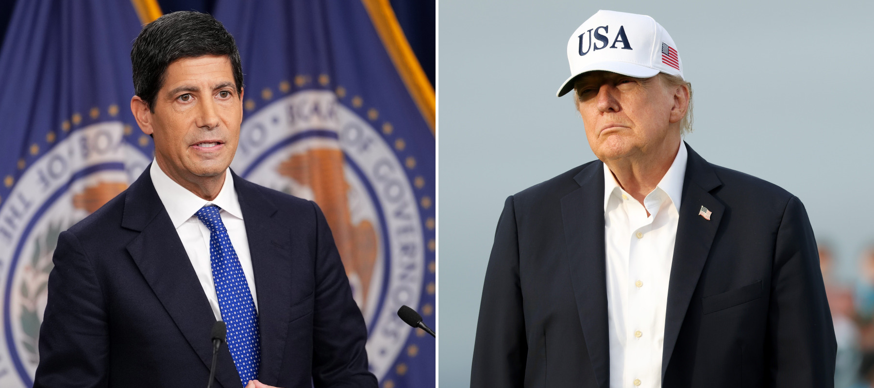 Federal Reserve Chair Kevin Warsh on the left, and President Trump on the right.