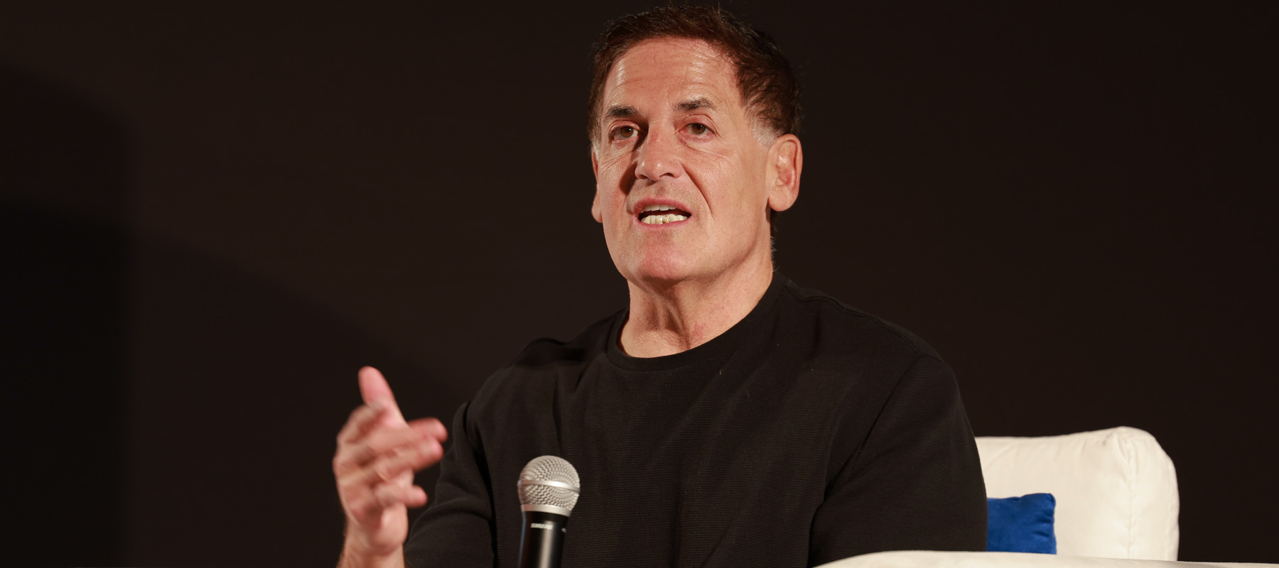 Mark Cuban speaks onstage at the Samsung Solve for Tomorrow: AI in Action Lab event.