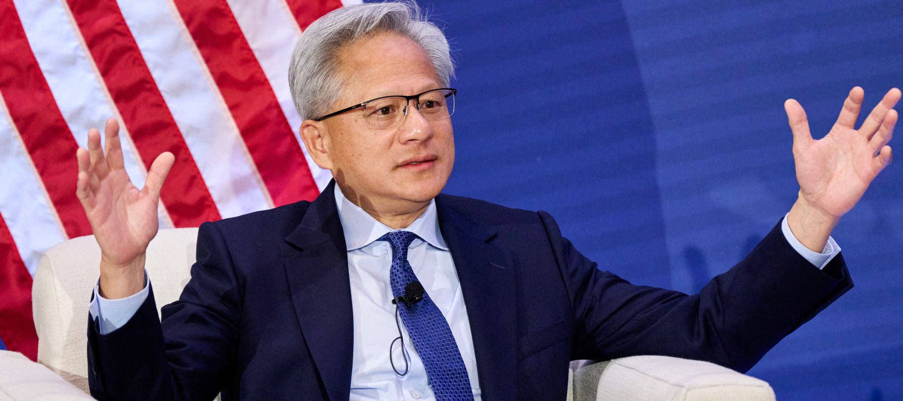 NVIDIA CEO Jensen Huang speaks during the G20 Innovation Ministerial.