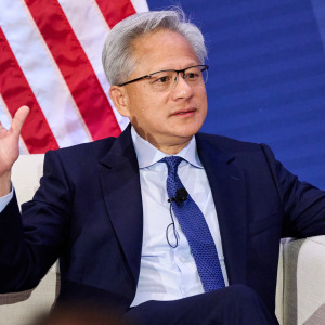 NVIDIA CEO Jensen Huang speaks during the G20 Innovation Ministerial.