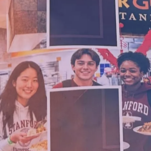 The original photo taken for the campus ad next to the AI-altered image on the right.