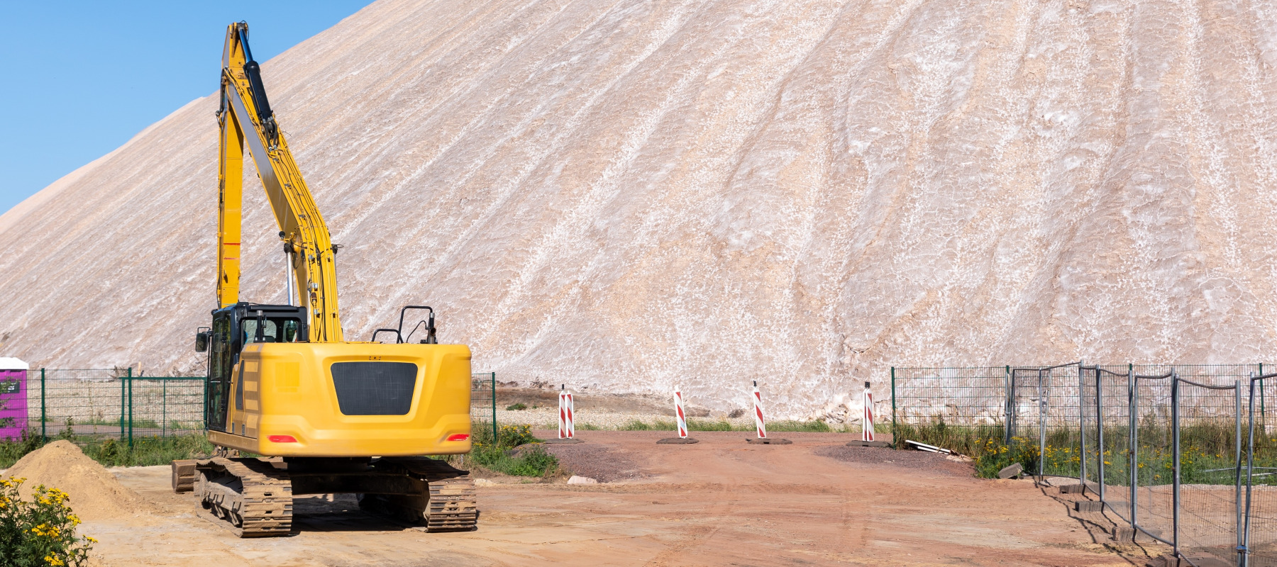 A potash mine where the essential, bulky raw material is processed.