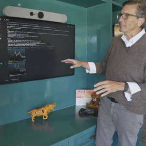 Brian Kelly shows off his AI bot staff.