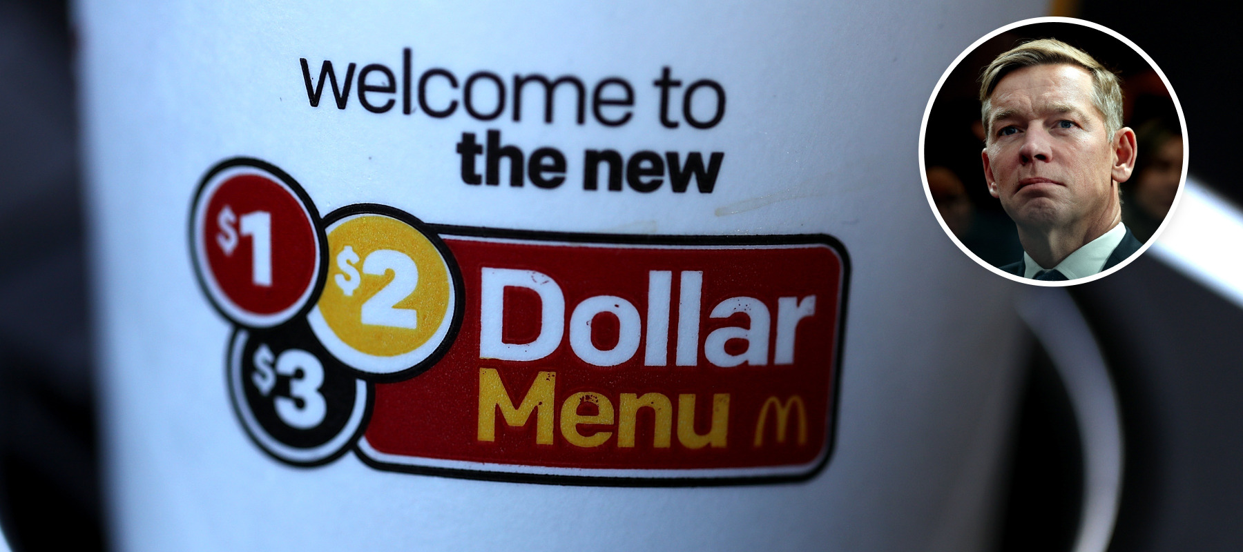 A promotion for McDonald's new Dollar Menu, with company CEO Chris Kempczinski.