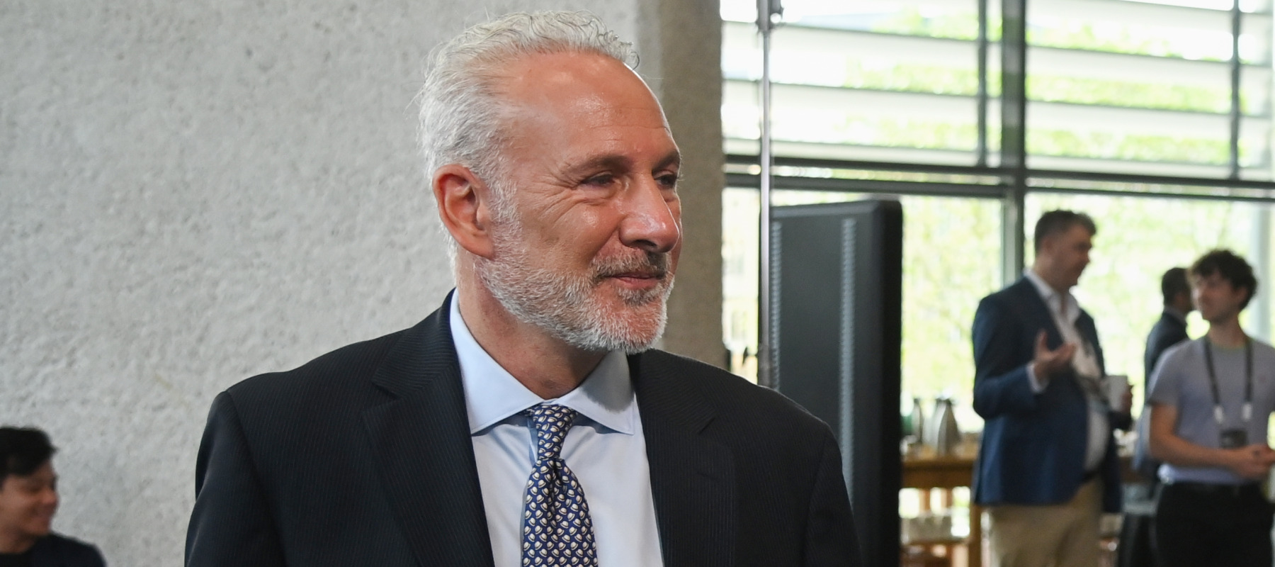 Peter Schiff and attends the London Blockchain Conference at The Queen Elizabeth II Conference Centre on June 02, 2023.