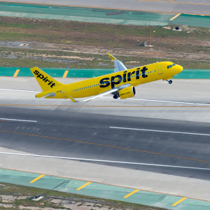 Spirit Airlines plane taking off
