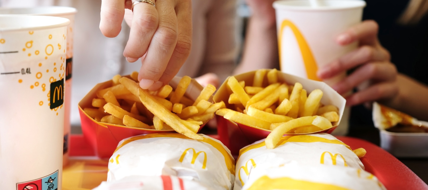 People eating McDonald's.