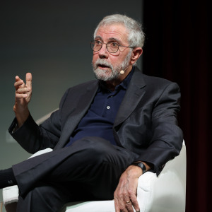 The Nobel Prize in Economics Paul Krugman speaks during the Metafuturo 2025 forum.