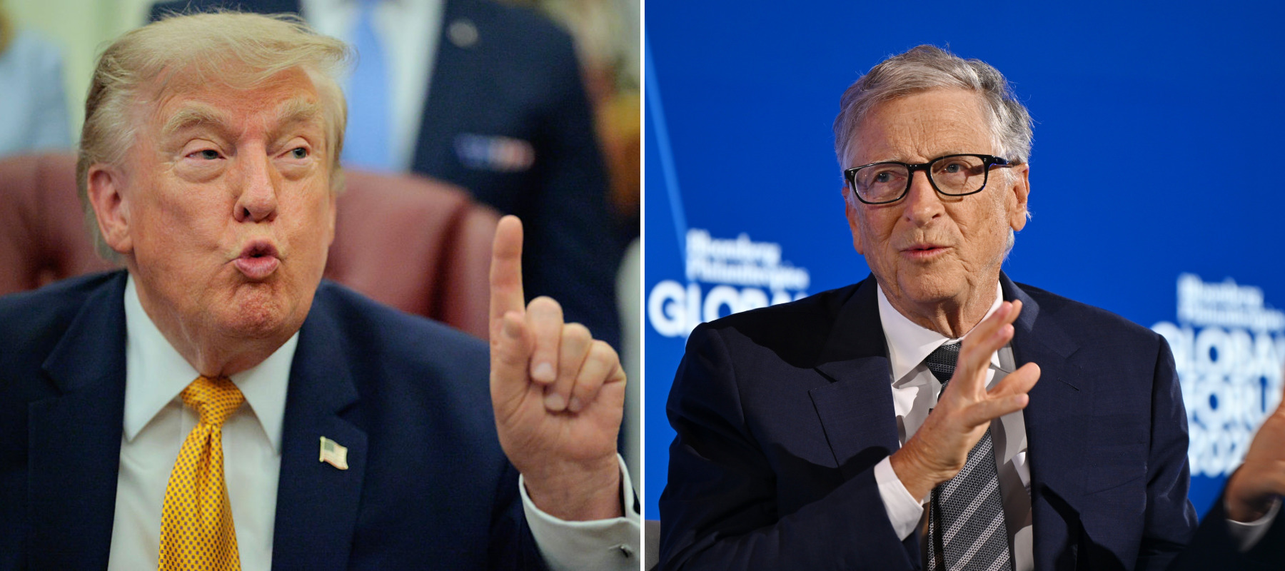 Left: President Donald Trump Right: Bill Gates