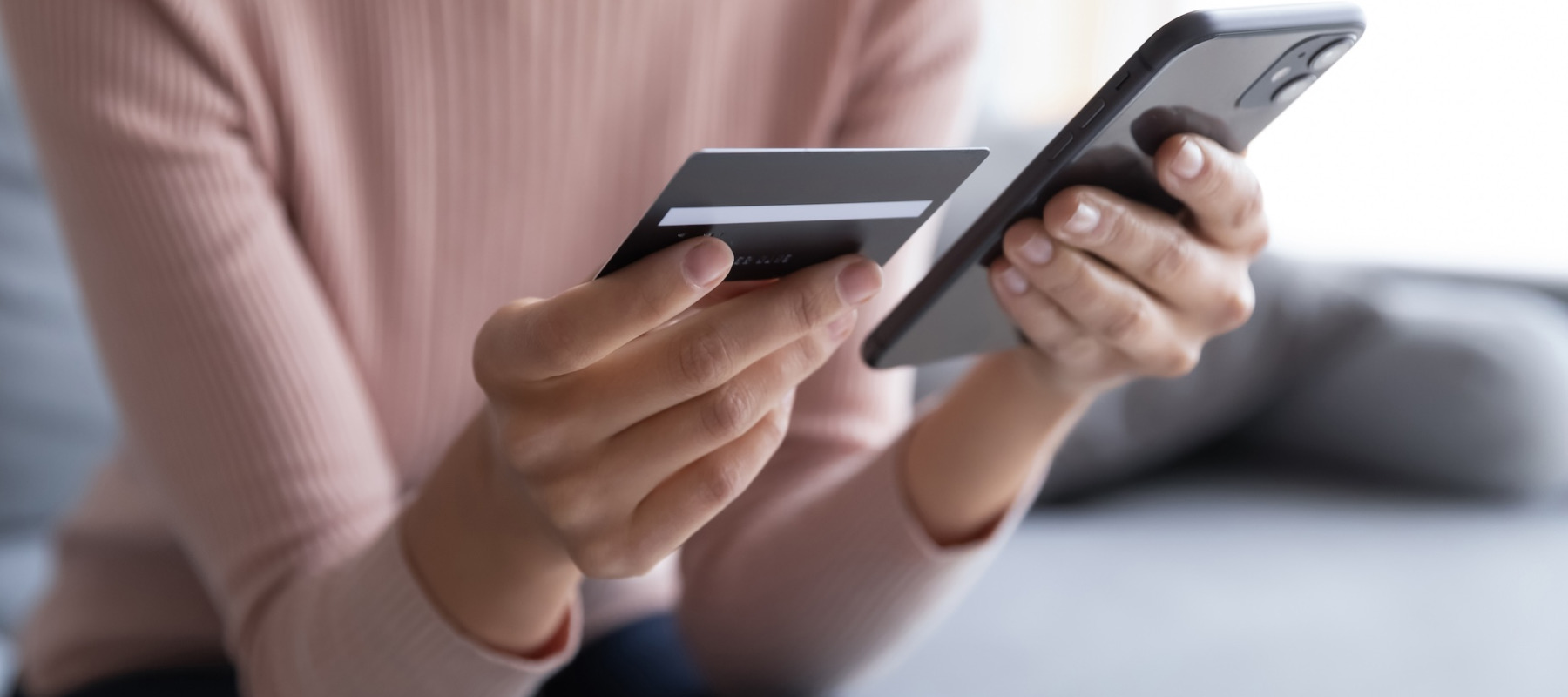 Woman online banking.