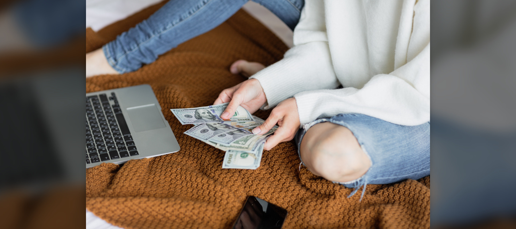 young woman money