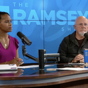 A photo of The Ramsey Show hosts Jade Warshaw and Dave Ramsey