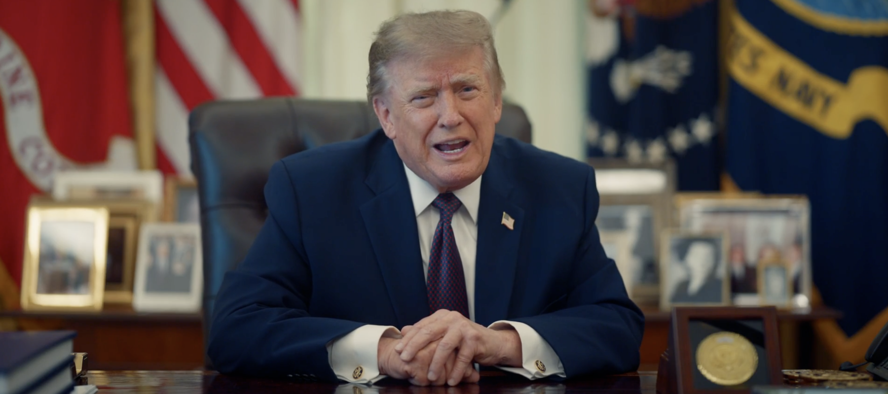 President Donald Trump addressing the nation on the morning of Oct 3rd.