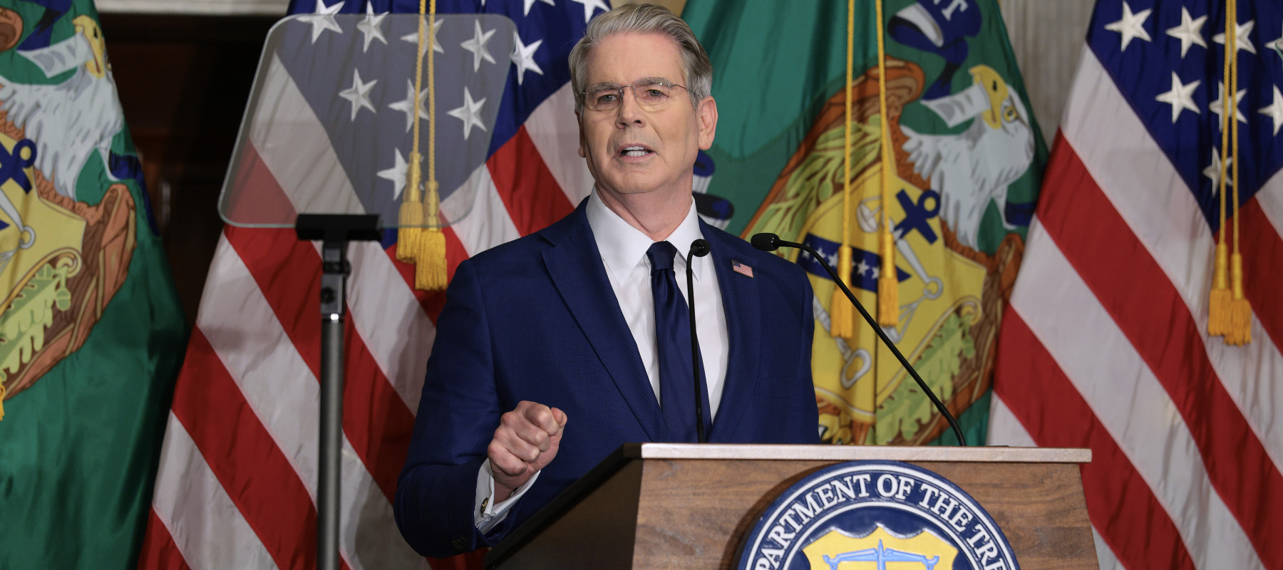 U.S. Treasury Secretary Scott Bessent speaking in Washington, D.C.