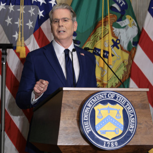 U.S. Treasury Secretary Scott Bessent speaking in Washington, D.C.