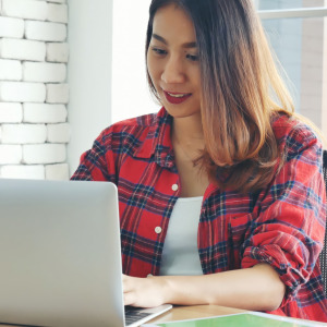 Woman on her laptop