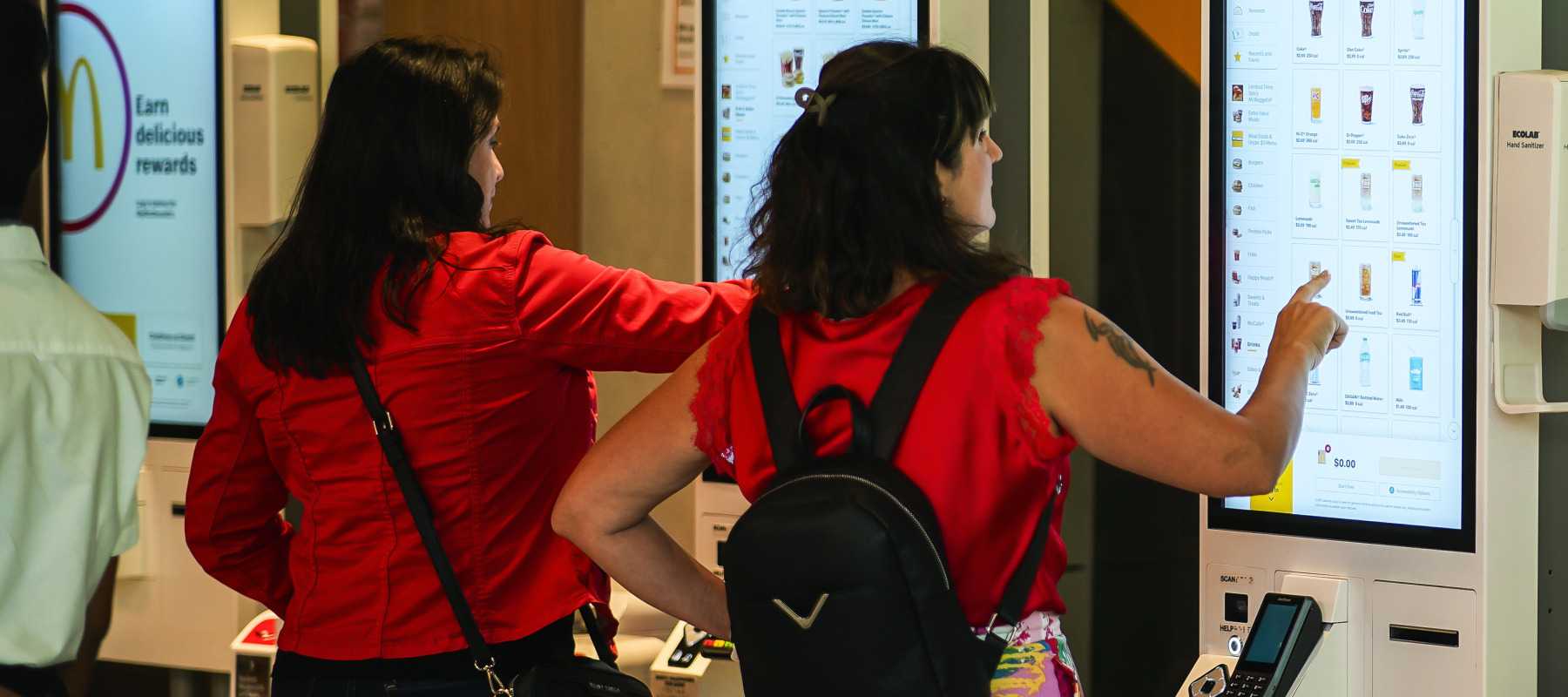 Customers placing their orders at McDonald's.