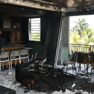 Interior of the rental property after the fire.