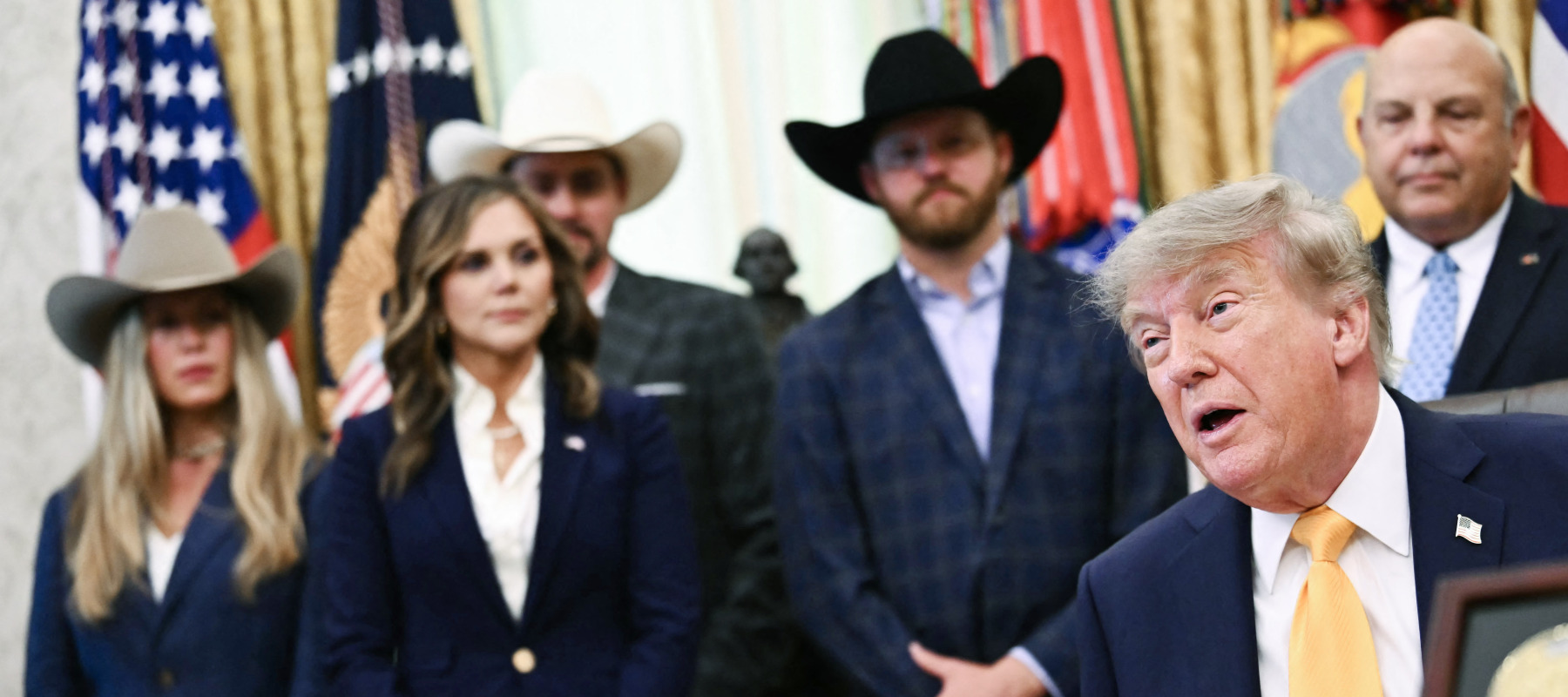 Trump speaks before signing executive orders releated to beef processing and cattle ranchers in September 2026.