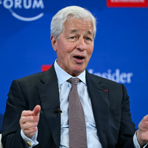 JPMorgan CEO Jamie Dimon speaking at an event.