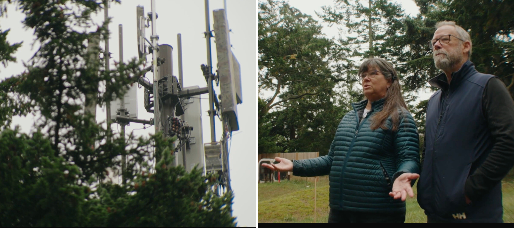 Liz Covert and Denis Goudie did not see a cell tower going up on a quiet corner of their property.