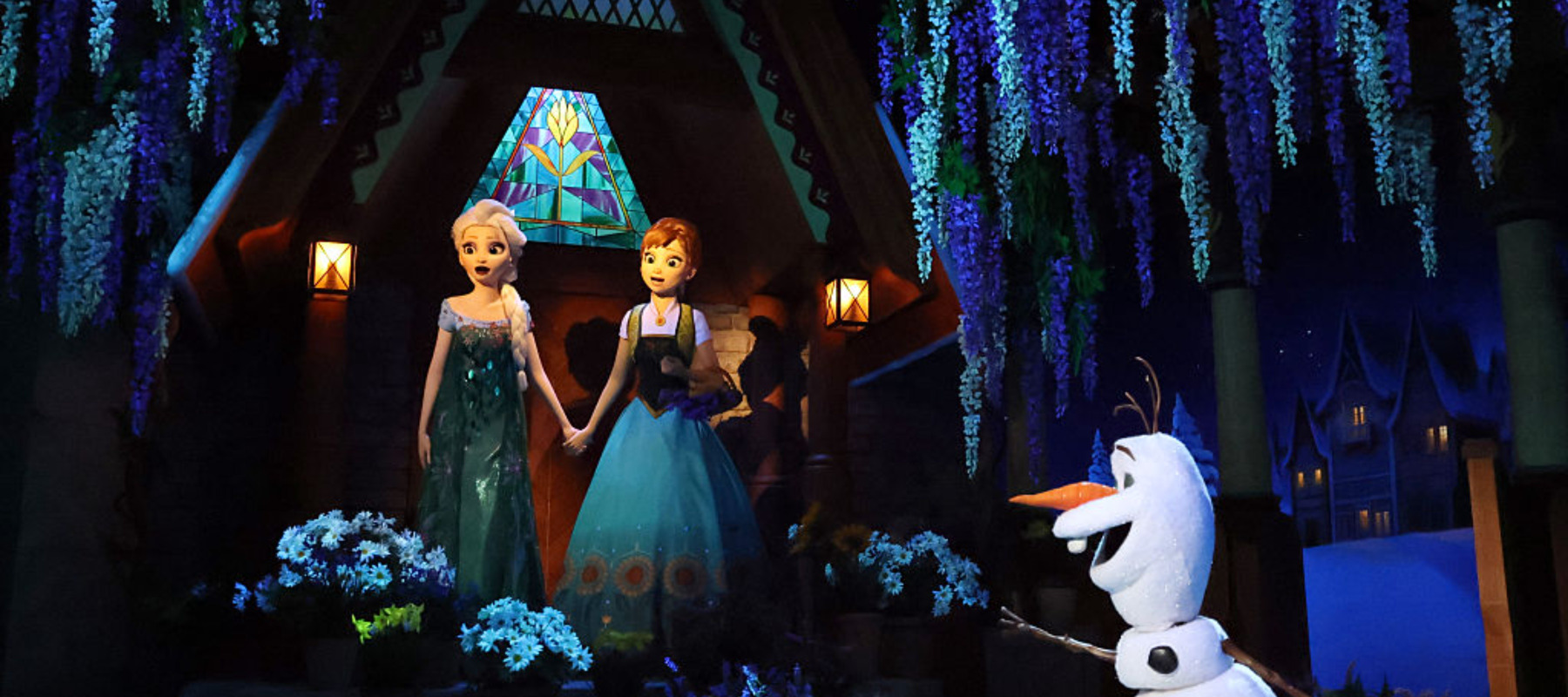 Scenes out of the 'World Of Frozen' attraction at Disneyland Paris on March 28, 2026 in Paris.