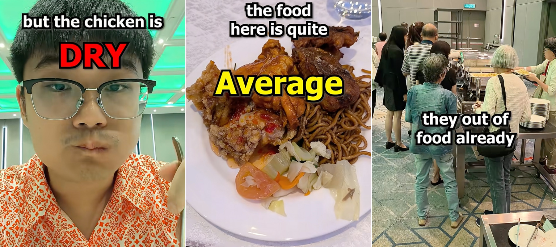 Wen Kang tries the food at the E&O shareholder's AGM.