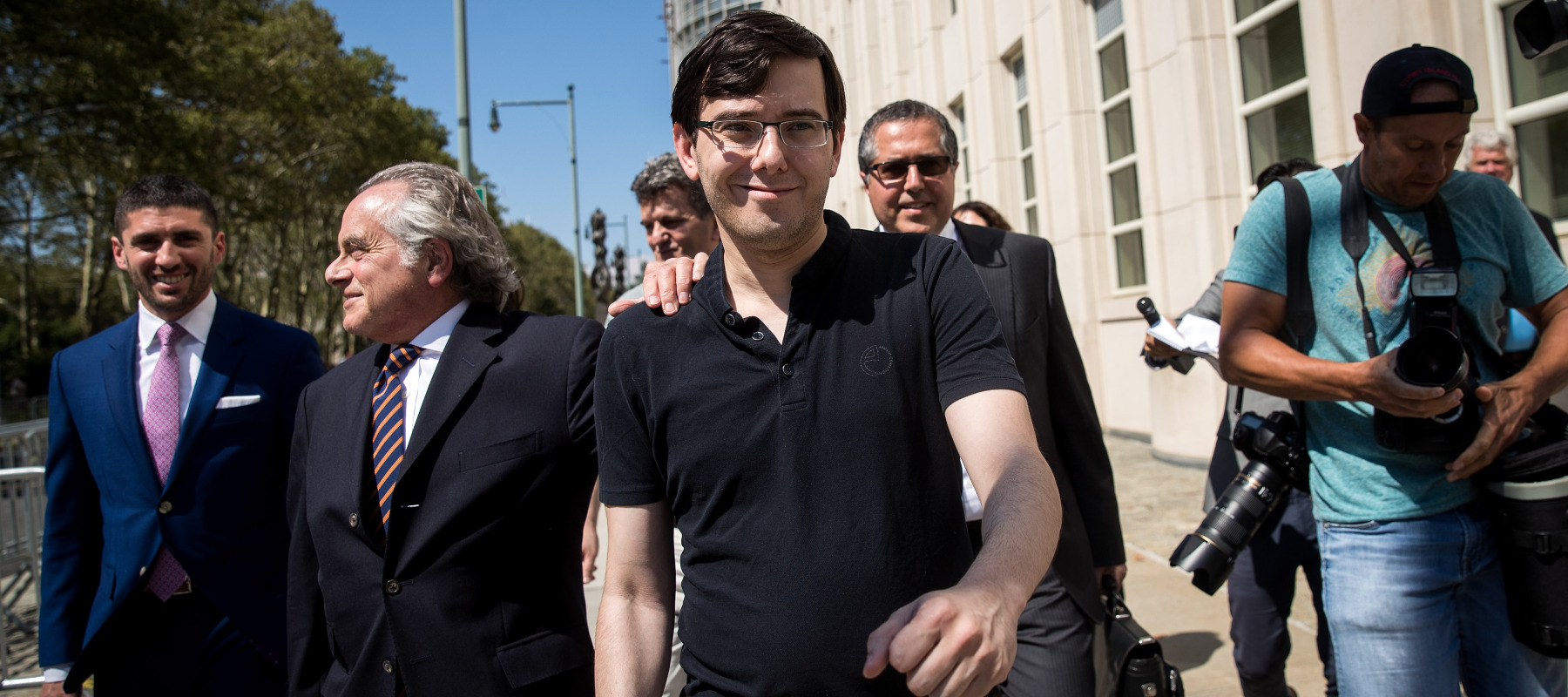 Martin Shkreli departs the U.S. District Court for the Eastern District of New York.