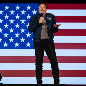 SpaceX and Tesla founder Elon Musk speaks during an America PAC town hall on October 26, 2024.