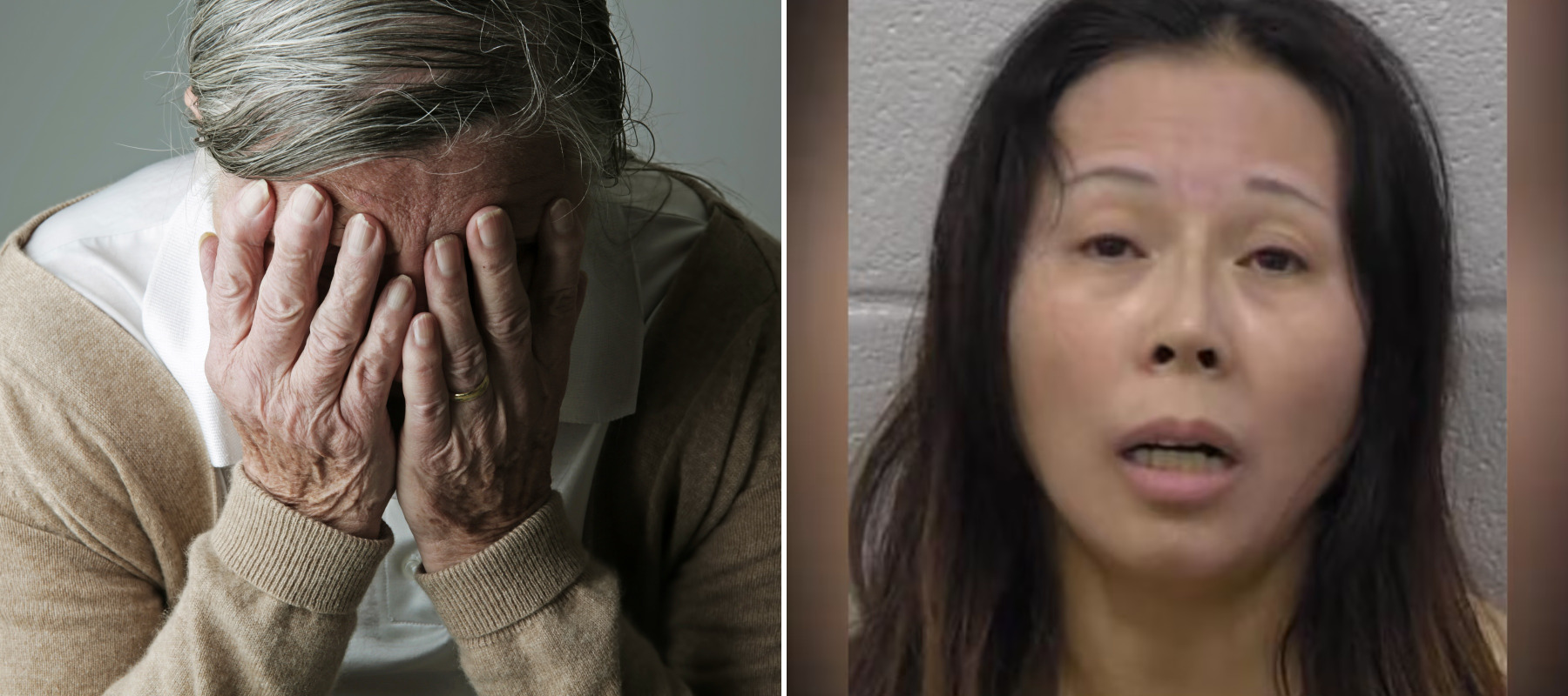 senior woman and crook