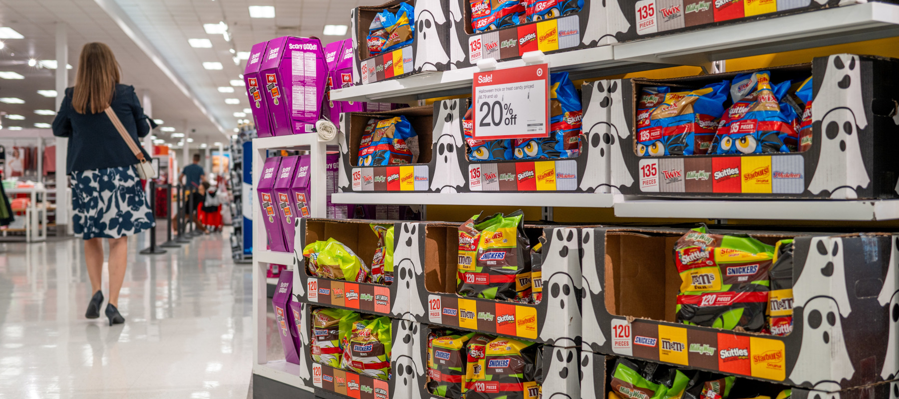A customer shops for Halloween candy at a Target store  in Austin, Texas.