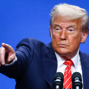 Donald Trump attends a press conference during the 76th NATO Summit in the World Forum in The Hague, Netherlands.