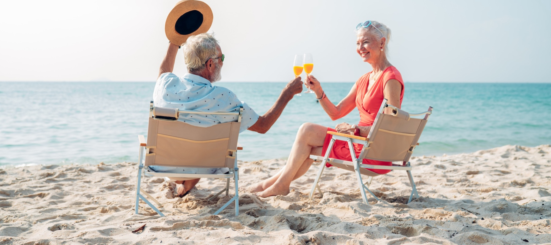 Retired couple on vacation.