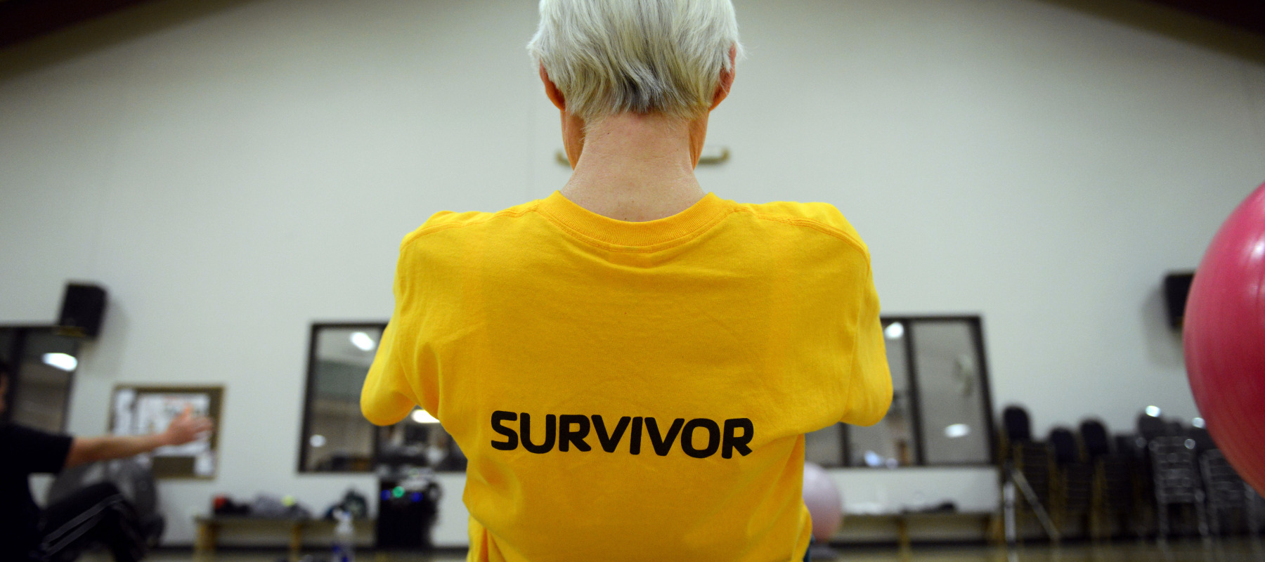 Angie Holdaway, 71, participates in an exercise class for cancer survivors at the Ed and Ruth Lehman YMCA.