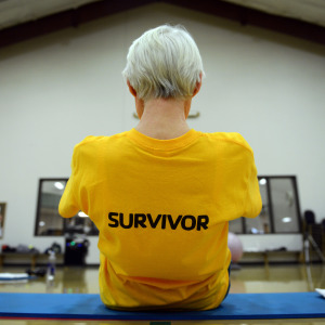 Angie Holdaway, 71, participates in an exercise class for cancer survivors at the Ed and Ruth Lehman YMCA.