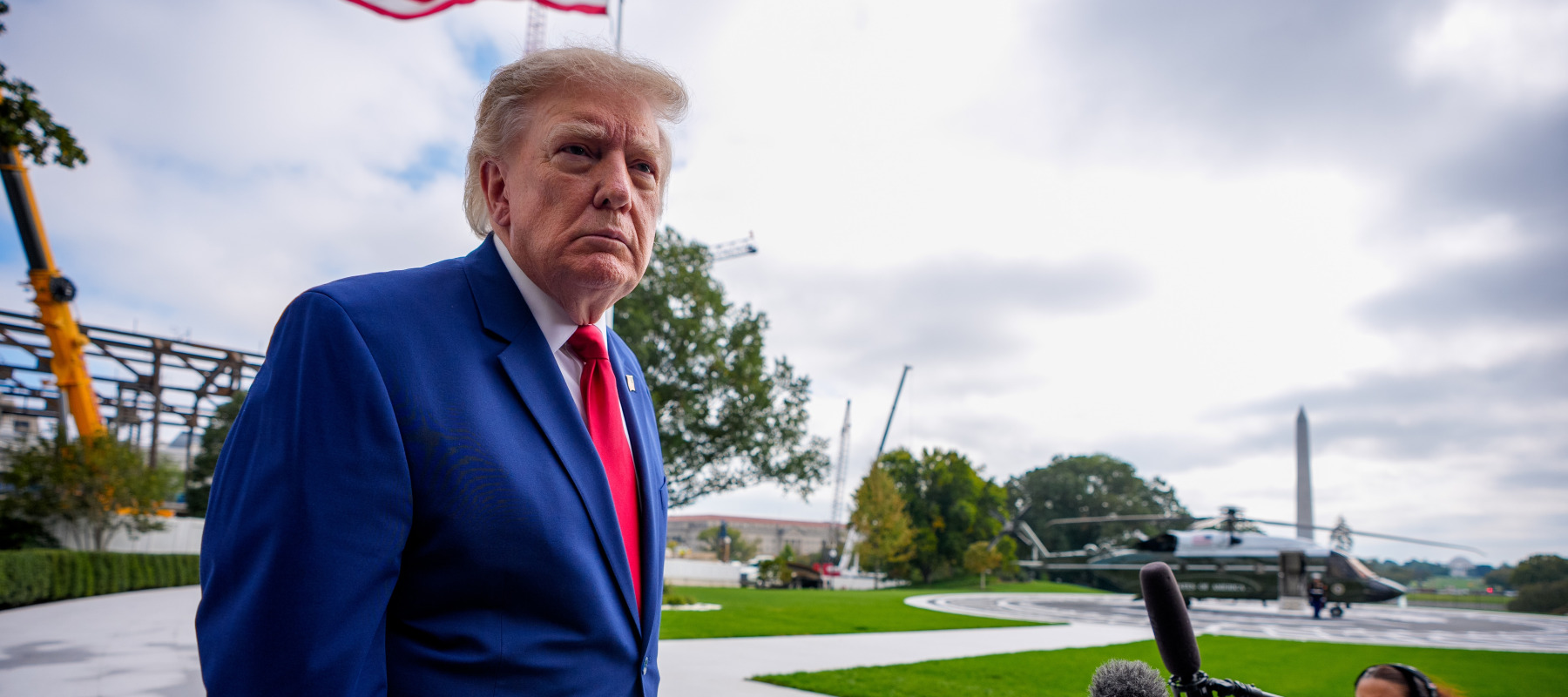 Trump speaking to the press