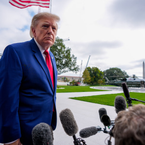Trump speaking to the press